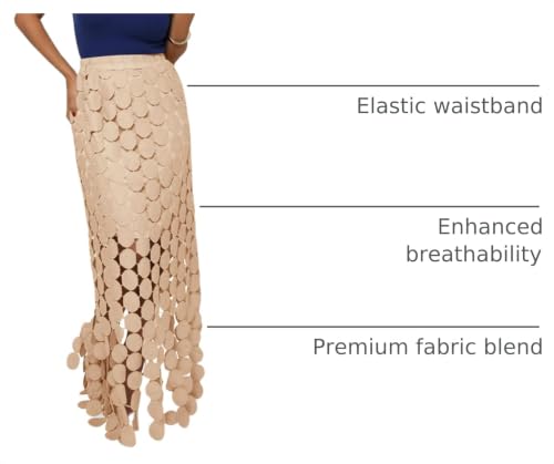 Image of Cicy Bell Womens Hollow Out Maxi Skirts Summer Boho Fringe Hem Long Skirt