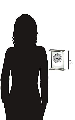 Howard Miller Clifton Table Clock 645-641 – Glass/Metal Carriage Block, 0.375 Inch Thick Beveled Glass Panel, Brushed Aluminum Top, Polished Edges, Quartz Movement #TOP2