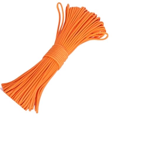 Cuerda de Escalada Cuerda de Paraguas de reflexión Luminosa de Hilo de 4MM, Cuerda de paracaídas de Supervivencia de 50 pies y 100 pies, Cuerda de Escalada for Acampar y Senderismo (Color : Orange,