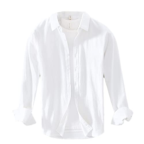 Chemise blanche homme coton Vsadsau idéale pour le bureau