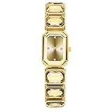 HONKERW orologio Orologio al quarzo tempestato di diamanti, quadrante quadrato, orologio da polso, orologio da donna di personalità, un regalo di lusso for fidanzate e mogli smartwatch(Gold)