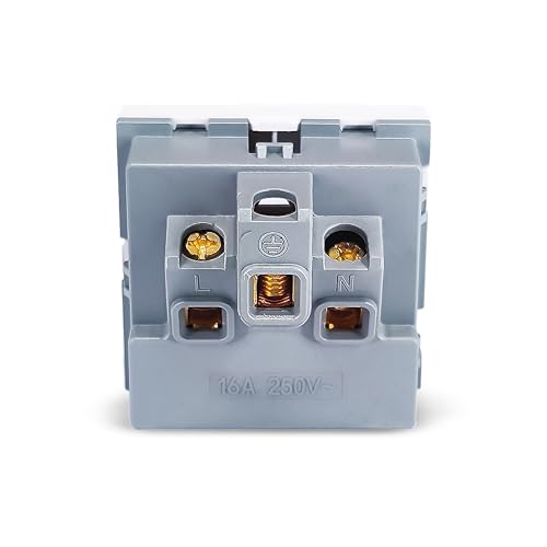 Image of MX 3-Pin US Standard Socket with Safety Shutter - 15A 125V - 45x45mm Modular Power Socket - Compatible with US & International Brands