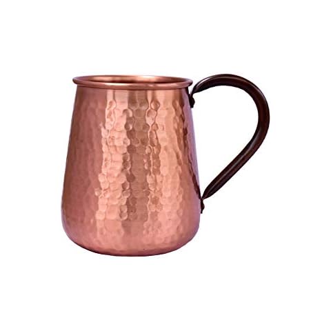 De Kulture Works Handmade Pure Copper Mug Moscow Mule Set of 2 - 500 ml (Brown) Cover