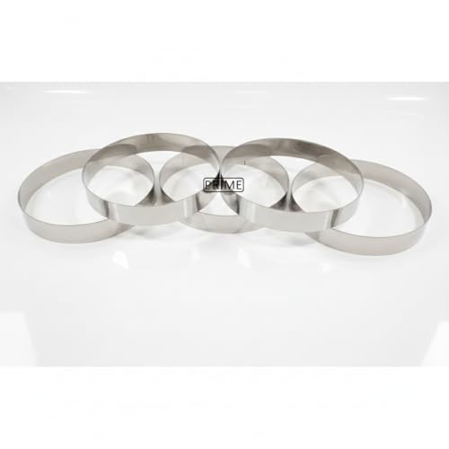 Image of Prime Bakers and Moulders Round Cutting Steel Rings, Burger bun Cutter Mold Baking and Cake Decorating (5 Pieces) (6 Inch)