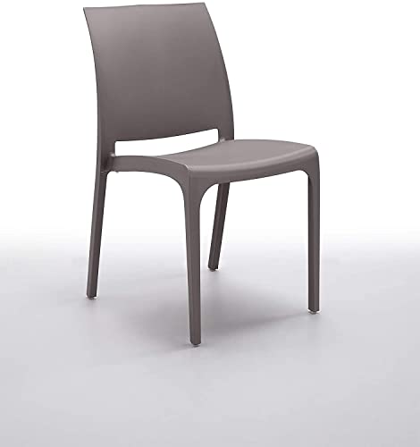Polipropilene KONTE.DESIGN Set di 2 Sedie NORTH BEACH in Polipropilene Tortora