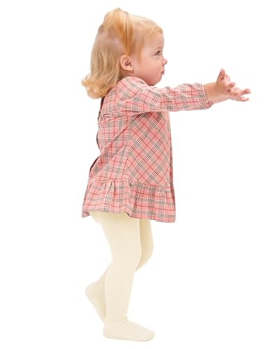 Image of Stelle Toddler Girls Tights Baby Cable Knit Stockings Thick Cotton Legging | Thick Cotton Legging, Winter Warm Pantyhose, Footed, Thermal, Ribbed, Sweater Panty Hose, Under Dress, 3 Pairs, 12-18 Months