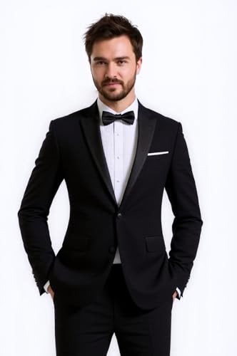 Men's 2 Piece Slim Fit Suit Set One Button Blazer Jacket Pants Tuxedo Set for Party, Wedding and Office3
