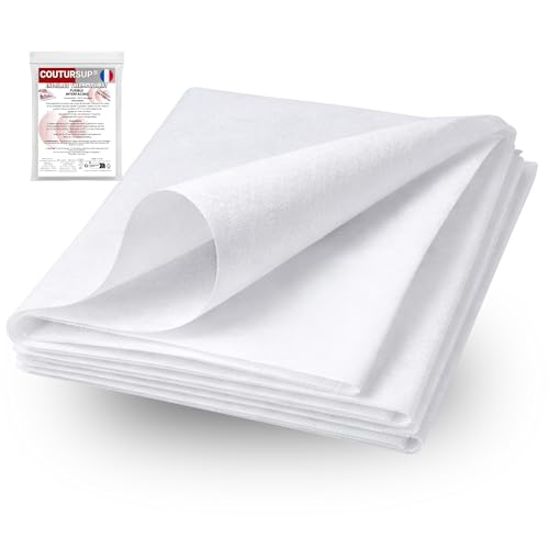 Coutursup — Marque Française | Entoilage Thermocollant Couture Blanc 100×250 cm | Renfort Non Tissé Polyester, Idéal Couture, Vêtements, Sacs et Loisirs...