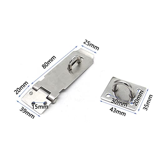 Image of DOITOOL 2pcs Padlock Hasp Door Clasp Latch Lock Stainless Steel Bolt Locks for Cabinet Gate Doors