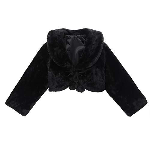 YiZYiF Girls Long Sleeve Faux Fur Bolero Wedding Party Princess Cape Jacket