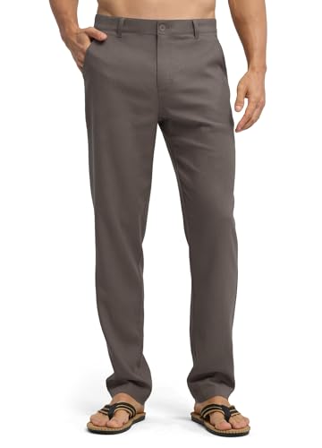Image of Willit Men's Linen Pants Casual Linen Dress Pants Beach Summer Lightweight Trousers 28 inch 30 inch 32 inch
