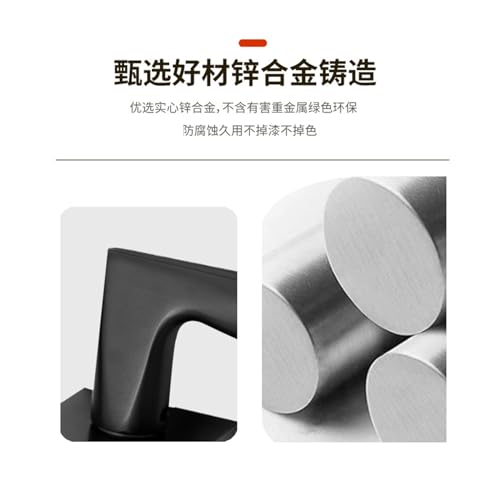 Serrure de porte de chambre intérieure type fendu carré gris acier - 3