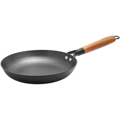lätt Home Sartén Hierro Fundido Antiadherente 24 cm Diámetro Aptos para Cocina de Inducción Vitrocerámica Gas Horno Parrilla Lavavajillas - Mango Madera Acacia Removible - Libre de PFOA