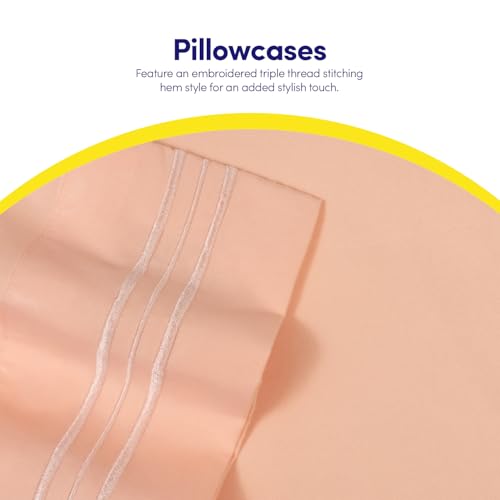 Image of 1500 Supreme Collection Full Sheet Sets Peach - Luxury Hotel Bed Sheets and Pillowcase Set for Full Mattress - Extra Soft, Elastic Corner Straps, Deep Pocket Sheets, Full Peach