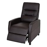 Mendler Fernsehsessel HWC-K52, Relaxsessel TV-Sessel Liegesessel, Liegefunktion Kunstleder - braun