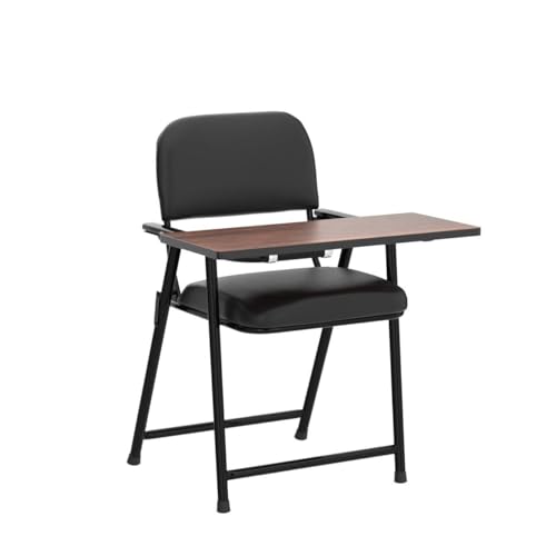 Image of ROSE Folding Chair with Writing Pad | Adjustable Cushion Seat | Work from Home, Study, School & College (Black)