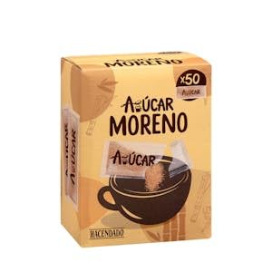 Azúcar moreno de caña en sobres Hacendado Caja 50 sobres (350 g) Pack 2