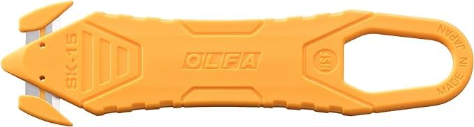 Olfa SK-15/10 Lot de 10 coupe-lames dissimulées avec lame en acier inoxydable et embouts de protection pour couper des matériaux épais, cartons, tapis et feuilles de caoutchouc pour gauchers et