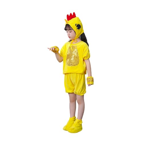 Combinaison poussin enfant anti-froid en plush cozy pour déguisement de Pâques