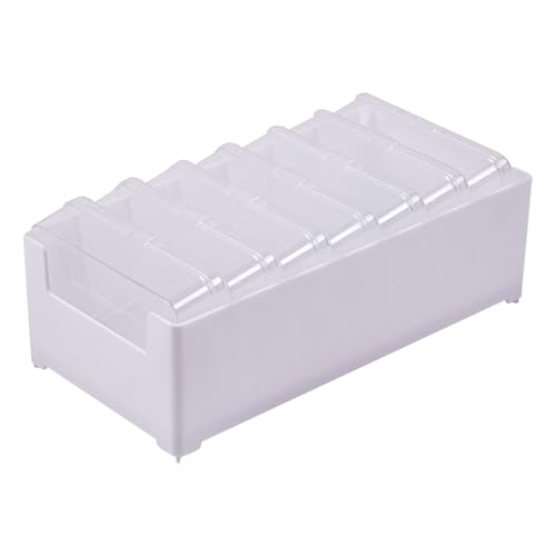 Montesy Cable Storage Box with Lid Cable Earphone Management Box with 7 Detacheable Compartments Cord Organisers Box