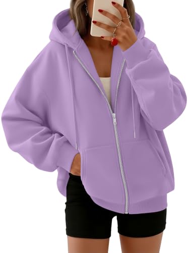 Image of Trendy Queen Womens Oversized Zip Up Hoodies Y2K Fall Sweatshirts 2026