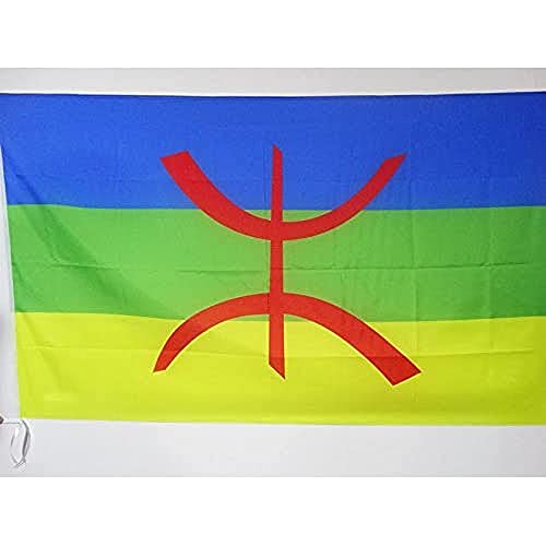AZ FLAG - Drapeau Kabylie - 90x60 cm - Drapeau Kabyle - Algérie Berbère 100% Polyester Avec Fourreau et Cordelette - Pavillon 50 g
