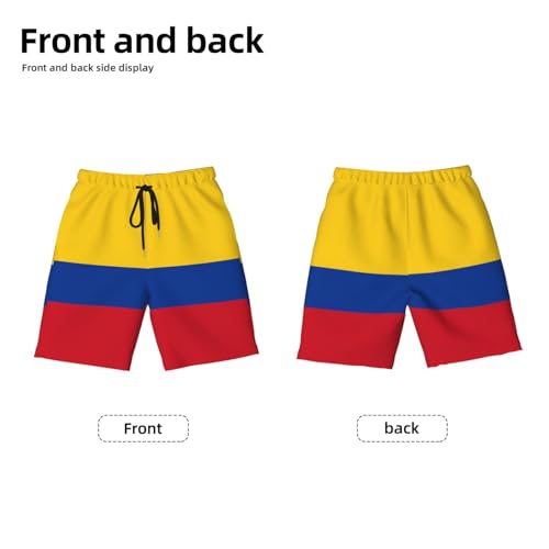 Flag of Colombia Youth Beach Pants, Soft and Breathable, with Drawstring Waist, Suitable for Sports and Leisure.2