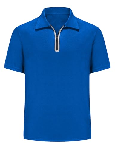 MOHEEN Golf Shirts for Men Lightweight Dry Fit Print Moisture Wicking Performance Short Sleeve Sports Polo Shirt