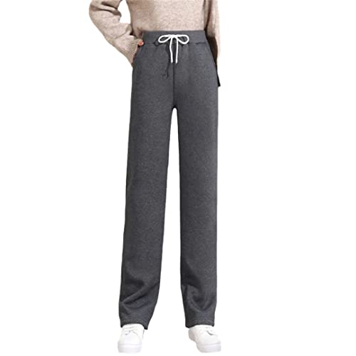 Pantalon large doublé velours femme style coréen pour automne hiver