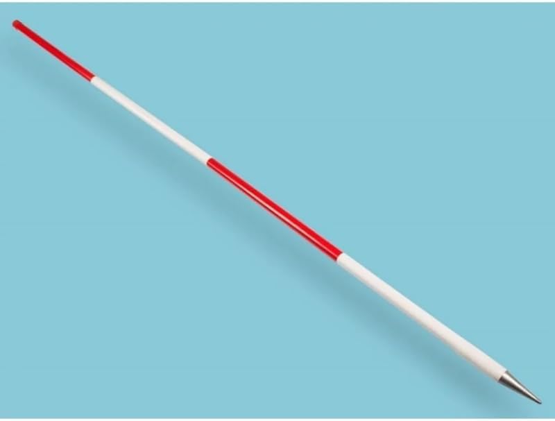 Surveying Range Pole, 3-Meter Foldable, Red and White, 3-Section Construction Rod