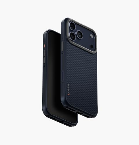 UNIQ Keva Tough Aramid Fiber Case for iPhone 17 Pro (6.3 Inch) – Ultra-Slim, Lightweight, Shockproof Protective Cover with Premium Matte Finish – Trance Blue