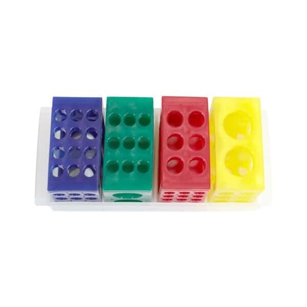 Cole-Parmer 4-Way Modular Tube Rack w/Tray, PP, Assorted Colors
