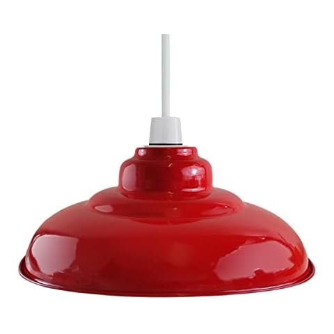 Retro-Stil Deckenleuchte Vintage Lampenschirm Industrielles Metall Gebogen 32cm Einfache Montage Moderner Lampenschirm thumbnail