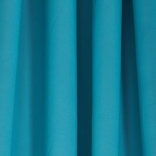 Image of 7 Feet Door Curtains Set of 2 - Semi Transparent Sheer Curtains for Living Room & Bedroom | Polyester Eyelet Curtain Panels | Modern Door & Window Curtain (Blue)