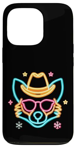 Cowboy Fox Face �T���O���X �~ �E�G�X�^�� �O���t�B�b�N �s���N �N�[�� �X�}�z�P�[�X iPhone 13 Pro �p