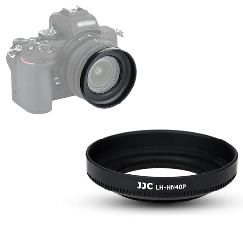 JJC Parasol de lente atornillado de 46 mm para Nikon NIKKOR Z DX 16 50 mm f/3.5 6.3 VR en Z50   Sustituye al parasol Nikon HN 40   Negro