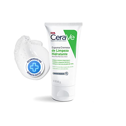 CeraVe Espuma Cremosa de Limpeza Hidratante com 3 Ceramidas Essenciais, 60g