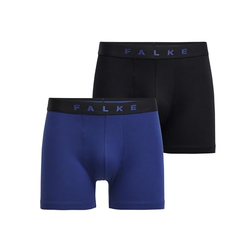 FALKE Herren Boxershorts Daily Comfort Multipack M Bx Baumwolle atmungsaktiv 2 Stück, Blau Blue Mix 0020, L