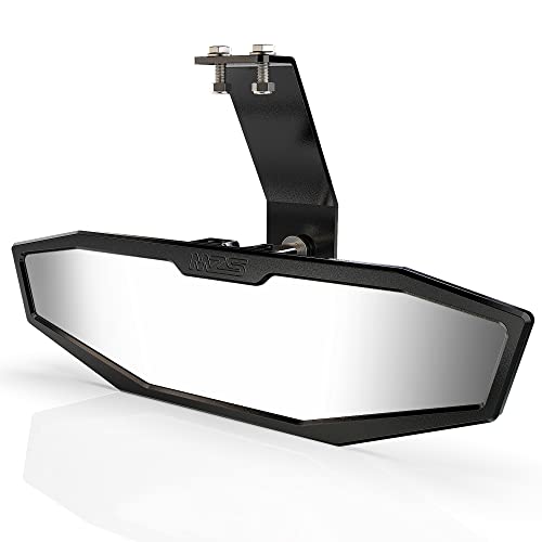 Image of MZS Aluminum UTV Center Rear View Mirror, Maverick Trail Rrarview Mirror Adjustable Black Compatible with 2018-2026 Maverick Trail and Sport / 2021-2026 Commander /MAX Accessories 715004924 715003638