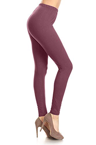 Leggings Depot Full Length Solid Leggings, Wild Ginger, Plus Size