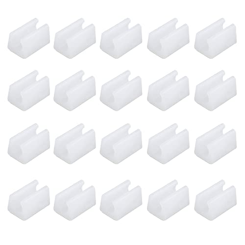 Antrader 12Mm Furniture Feet Plastic Rectangle Shaped Non-Slip Chair Legs Tips Caps Foot Pads Covers, White, 20Pcs #TOP10