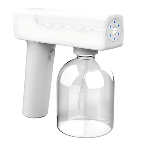 yeeplant Pistola pulverizadora de nano alcohol portátil inalámbrica, nebulizador eléctrico con luz azul, capacidad de 300 ml
