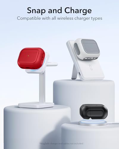 Image of ESR for AirPods Pro 3 Case, Compatible with AirPods Pro Case 3rd Generation (2025), Compatible with MagSafe, Full Drop Protection Cover with Lanyard, Red