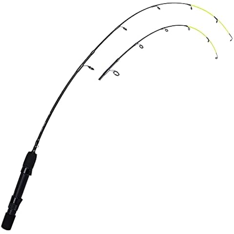 Goture Eisangelrute mit zwei Spitzen, 68,6 cm/81,3 cm, Eisangelrute und Rollen-Kombination, mittelgroß/mittelleicht, Eis-Spinnrute mit EVA-Griff für Crappie, Barsch, Panfish Cover