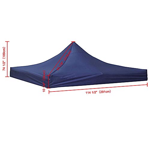 Instahibit 10x10ft Pop Up Top Replacement Instant Canopy Patio Pavilion Gazebo Sunshade Tent Oxford Cover Outdoor Navy