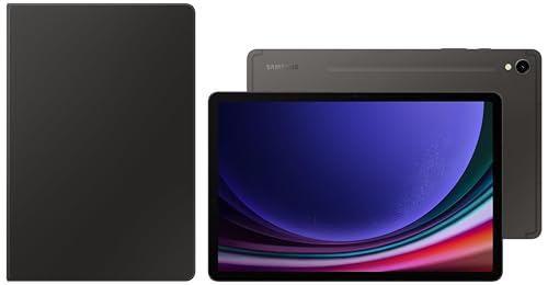 Image of Samsung Galaxy Tab S9 27.81 cm (11 inch) Dynamic AMOLED 2X Display, RAM 12 GB, ROM 256 GB Expandable, S Pen in-Box, Wi-Fi + 5G Tablet, Gray with S9 Book Cover Keyboard, Black