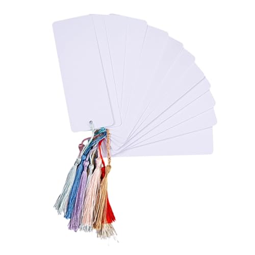 60 PCSブランクタッセル付きブックマーククリエイティブペーパーホワイトブックアクセサリー長方形の紙の美的セット