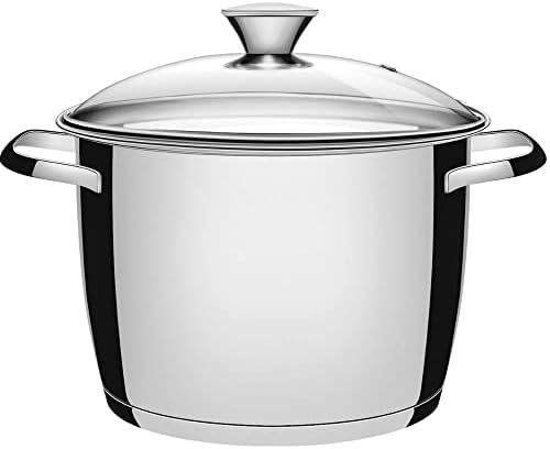 Caldeirão Tramontina Allegra em Aço inox com Fundo Triplo e Tampa de Vidro 22 cm 5,5 L