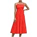 Abiti da donna in vendita Liquidazione UK Mid Length Bohemian Midi Dress UK Donna Casual Scollo Quadrato Sling Backless Pizzo Slim Fit Plaid Stampa Abito Spiaggia Vacanza Abiti Uscire, 01 rosso., XL