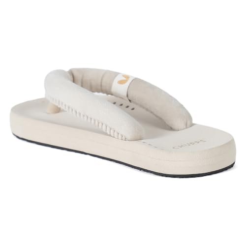 Image of CHUPPS Plush Beige Drift Orthopedic Slippers | Soft Footpharma Footbed | Breathable Ventilation Holes | Lightweight Flip Flops | Anti-Skid Chappals for Everyday For Womens
